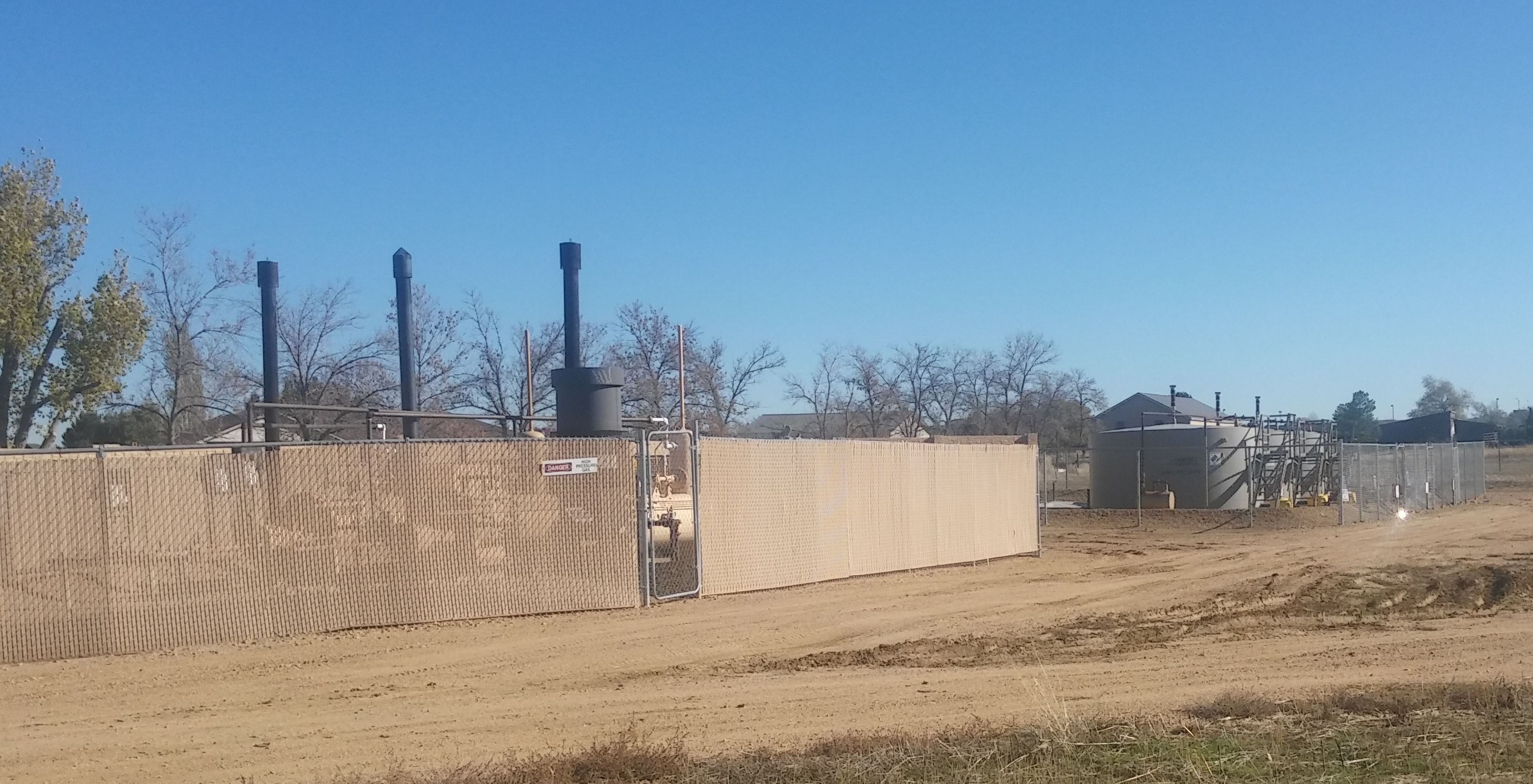 The current three-well near the Wadley Farms neighborhood. Synergy Energy Corporation is proposing an expansion of the site to approximately 19 wells. 