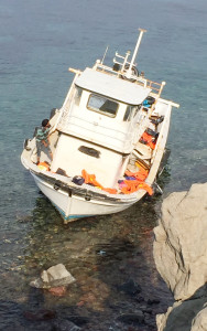 The Greek Coast Guard boats can more easily navigate Lesvos’ rocky shores. 