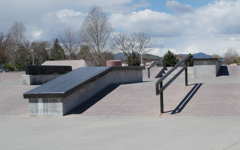 Lafayette’s park has street features, like stairs and rails, as well as beginner’s features, like shallow bowls. 