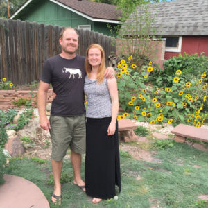 Jason and Sarah Stillman, co-owners of Freehouse, in their backyard in Lyons.